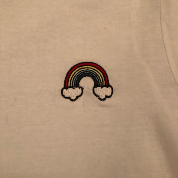 Cute Cuffed Rainbow Embroidered Shirt - Picture 3 of 4